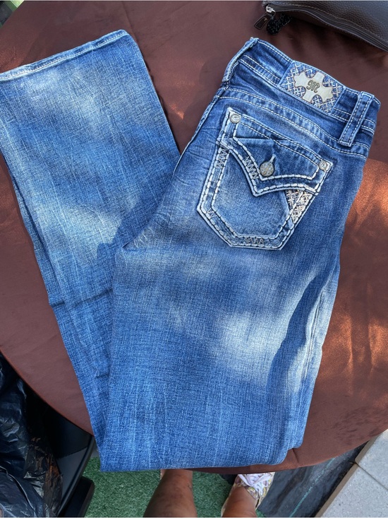 Miss Me Denim - Miss Me Blue Boot Cut Jeans with Embellished Back Pockets